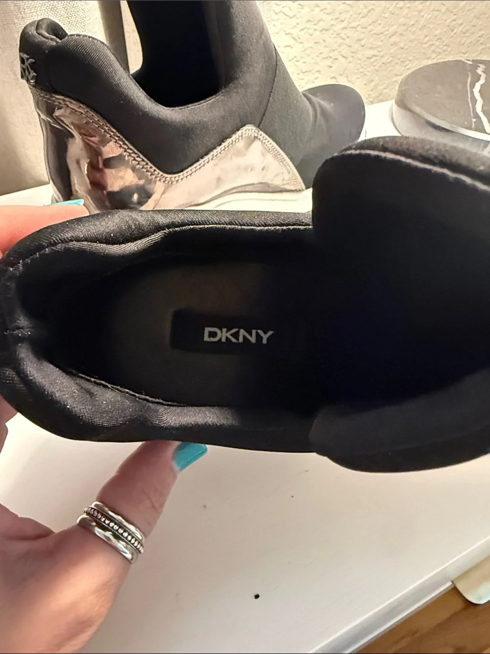 Women's Black Slip-On Wedge Sneakers